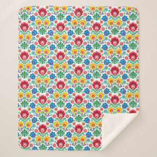 Blumenherz-Volkskunst-Muster Sherpadecke