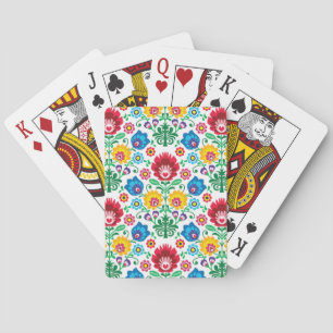 Blumenherz-Volkskunst-Muster Spielkarten