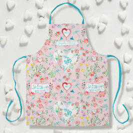 Blumenherzen in Liebe Dragonfly Valentinstag Schürze