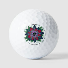 Blumenherzen Mandala Golfball