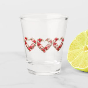 Blumenherzmuster Glas