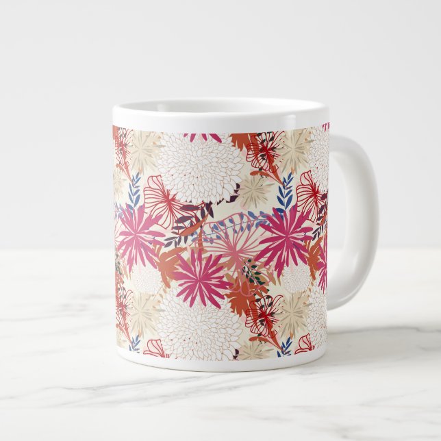 Blumenhintergrund 3 Jumbo-Tasse (Vorderseite Rechts)
