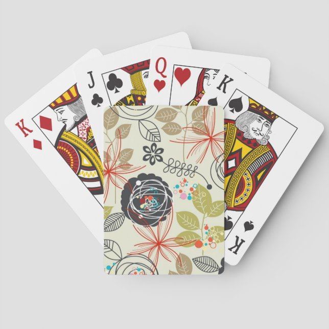 Blumenhintergrund 3 spielkarten (Rückseite)