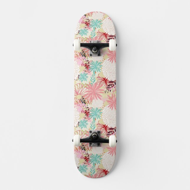 Blumenhintergrund 4 skateboard (Vorderseite)