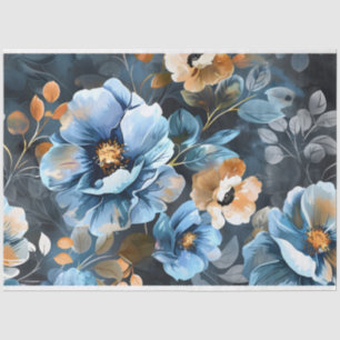 Blumenhintergrund Dekoration für blaue Pfirsichfar Seidenpapier