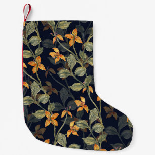 Blumenhintergrund in nahtlosem Muster. Kleiner Weihnachtsstrumpf