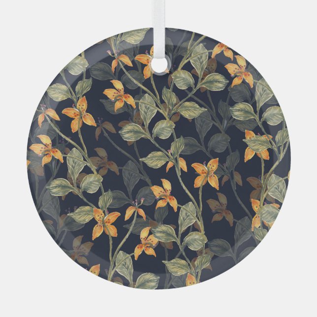 Blumenhintergrund in nahtlosem Muster. Ornament Aus Glas (Vorderseite)