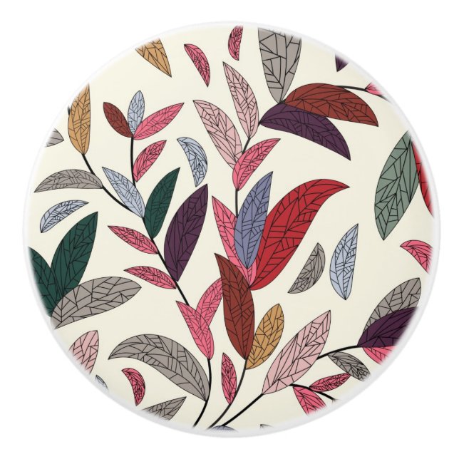 Blumenhintergrund Keramikknauf (Vorderseite)