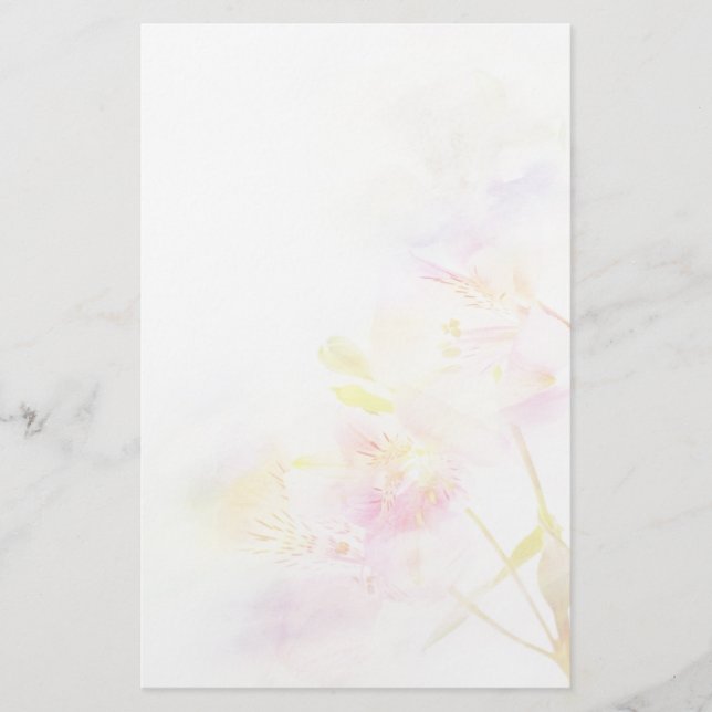 Blumenhintergrund mit Watercolor-Blumen Briefpapier (Vorderseite)