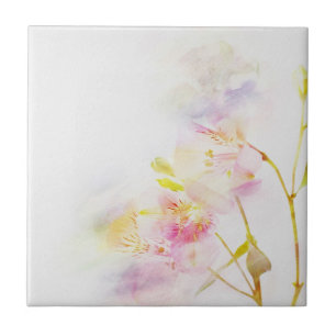 Blumenhintergrund mit Watercolor-Blumen Fliese