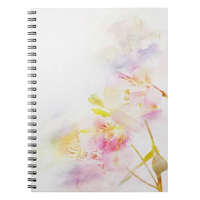 Blumenhintergrund mit Watercolor-Blumen Notizblock (Vorderseite)