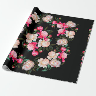 Blumenhintergrund. Rosa und weiß auf einem Dar Geschenkpapier