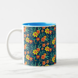 Blumenhintergrund Schönes Design-46566 Zweifarbige Tasse