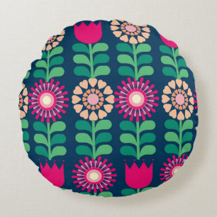 Blumenhintergrund vintage/Illustration Rundes Kissen