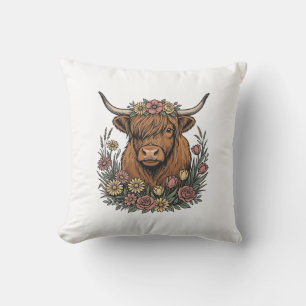 Blumenhochland-Kuh-Vintage-Stichdesign_1 Kissen