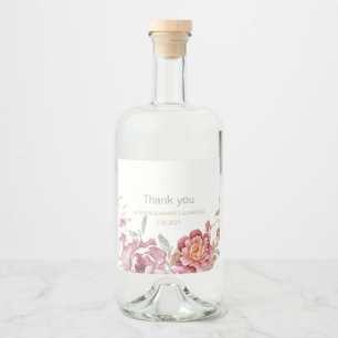 Blumenhochzeit Alkoholflaschenetikett