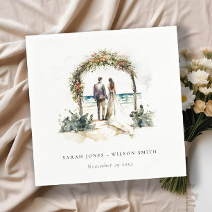 Blumenhochzeit Arch Coastal Seascape Hochzeit Serviette