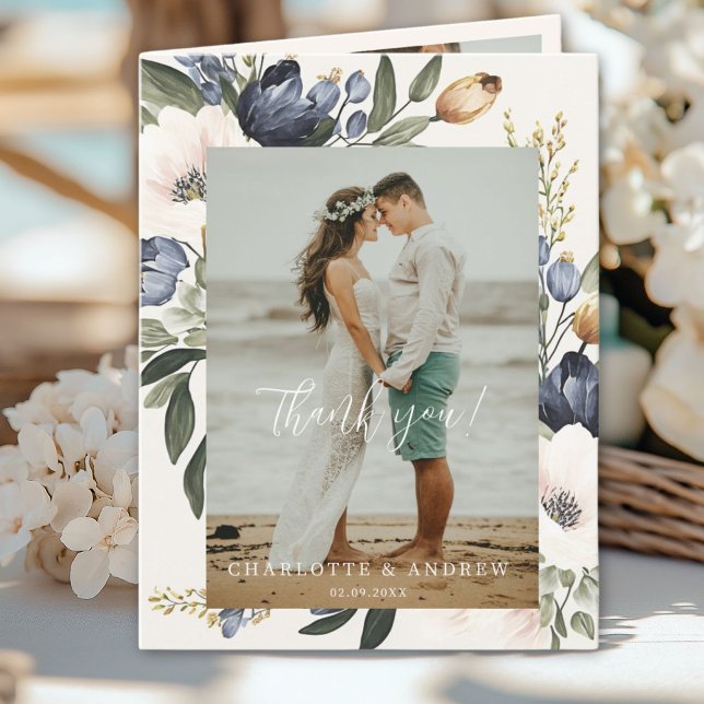 Blumenhochzeit Danke Ihnen 3 Fotos (Floral Wedding Thank You 3 Photos)