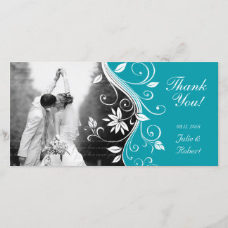 Blumenhochzeit Dankeschön Card Custom Blue Dankeskarte