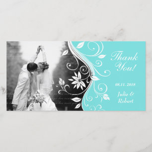 Blumenhochzeit Dankeschön Card Custom Blue White Dankeskarte