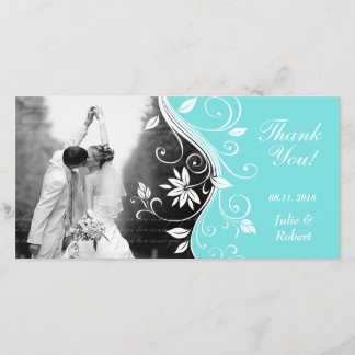 Blumenhochzeit Dankeschön Card Custom Blue White Dankeskarte