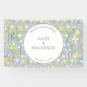Blumenhochzeit der botanischen Wildblume Banner