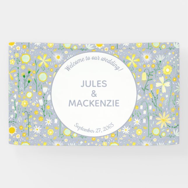 Blumenhochzeit der botanischen Wildblume Banner (Horizontal)