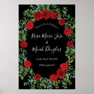 Blumenhochzeit der Rose Black and Red Peony Poster