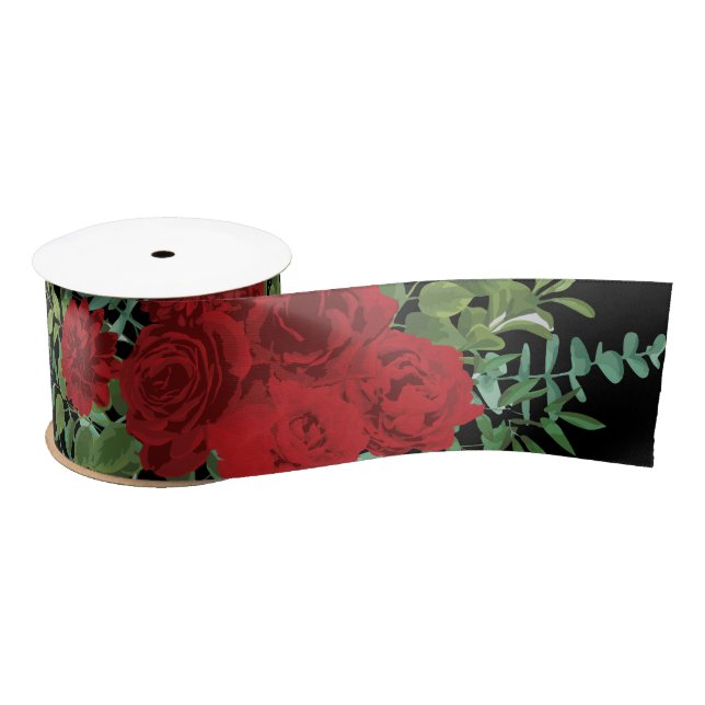 Blumenhochzeit der Rose Black and Red Peony Satinband (Spule)