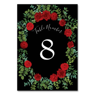 Blumenhochzeit der Rose Black and Red Peony Tischnummer