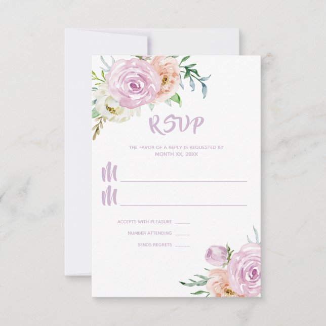 Blumenhochzeit im Sommer Blume RSVP Karte (Vorderseite)