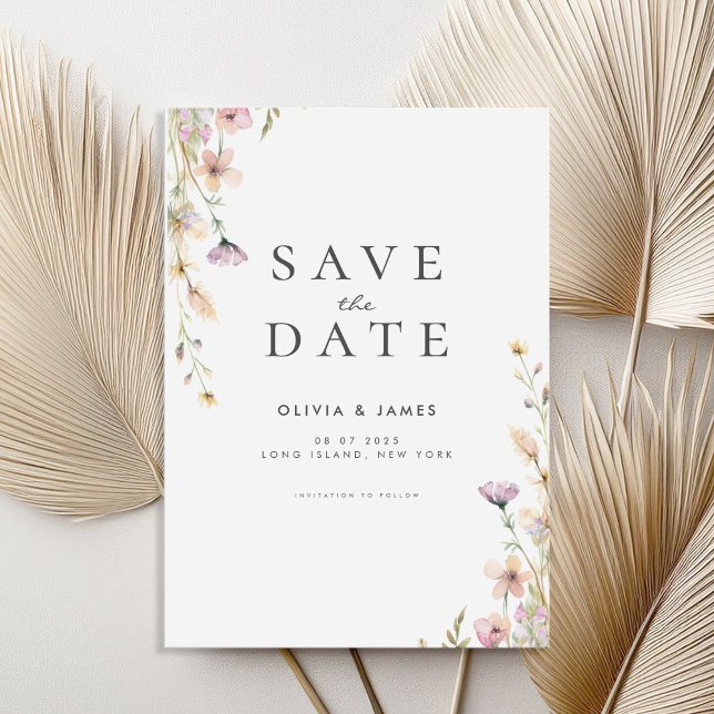 Blumenhochzeit im Sommer Wildblume Save The Date (Von Creator hochgeladen)