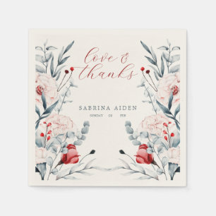 Blumenhochzeit in Rot und Blau der Blume Serviette