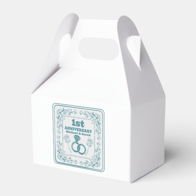 Blumenhochzeit Jubiläum Maßgeschneidertes Jahr Geschenkschachtel (Vorderseite)