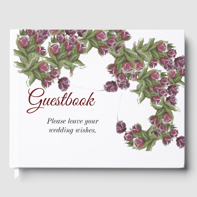 Blumenhochzeit mit Rose Gästebuch (Vorderseite)