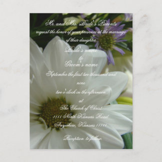 Blumenhochzeit mit Schrift Einladungspostkarte