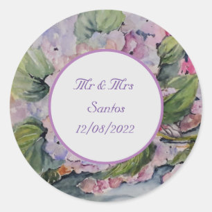 Blumenhochzeit mit Sprichwort Napkins Runder Aufkleber