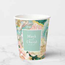 Blumenhochzeit Pappbecher