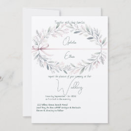 Blumenhochzeit Shabby Chic Typografie Wappen Einladung