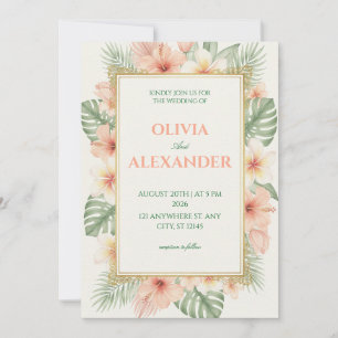 Blumenhochzeitskarten Sanfte Tropen Einladung