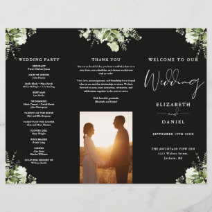 Blumenhochzeitsprogramm mit Grünpflanzen im Dreifa Flyer