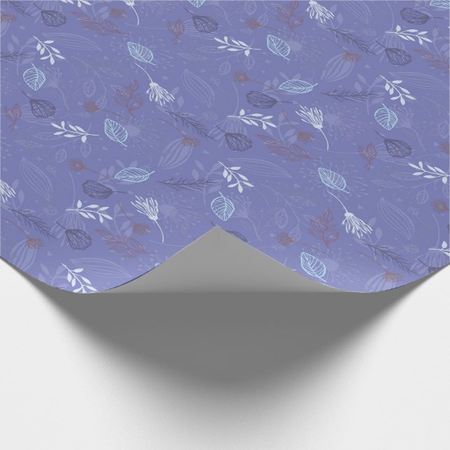 Blumenholzverpackungspapier - Lavendel Geschenkpapier (Ecke)