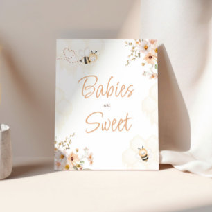 Blumenhonig Babydusche Babys sind süßes Zeichen Sockelschild