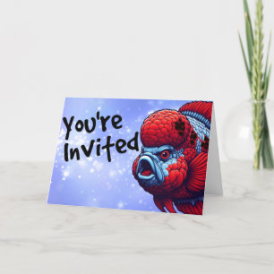 Blumenhorn Cichlid Aquarium Party Einladung