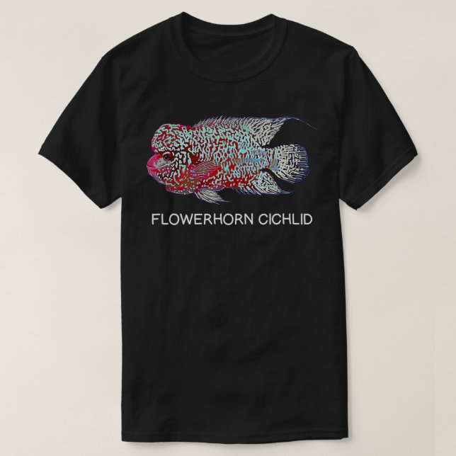 Blumenhorn Cichlids Süßwasser Aquarium Fisch T-Shirt (Design vorne)