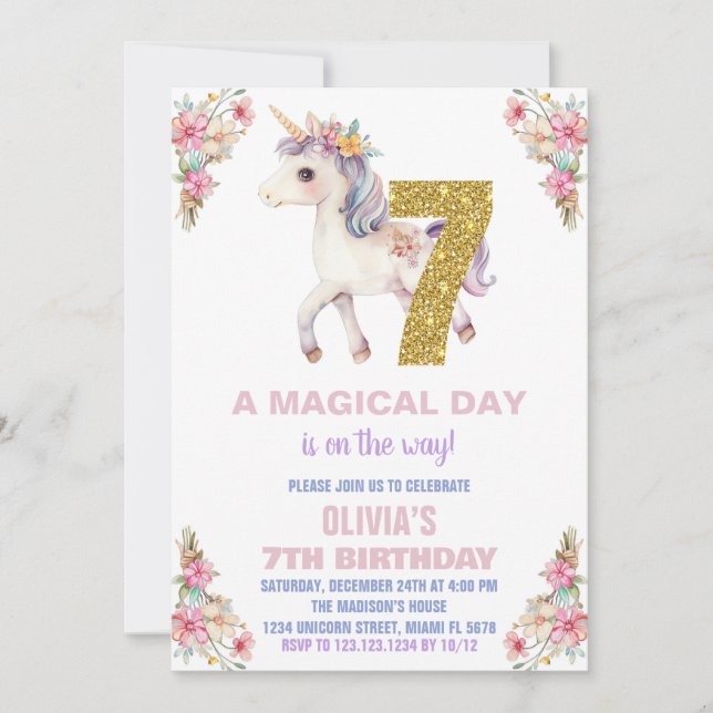 Blumenhorn Einladung zum Geburtstag (Vorderseite)