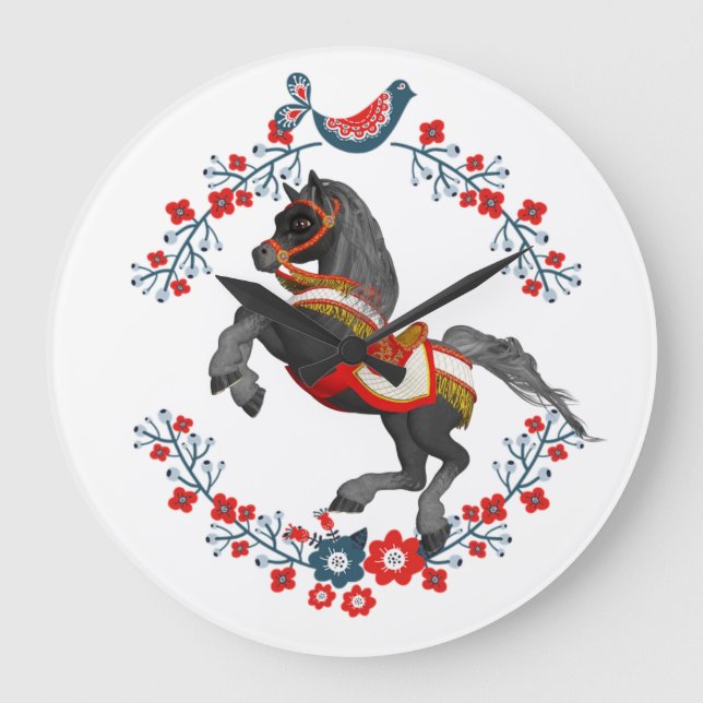 Blumenhorn-Uhr Große Wanduhr (Vorderseite)