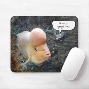 Blumenhornfisch mit Sprachblase Mousepad