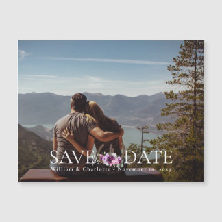 Blumenhorseshos Save the Date Magnetkarte