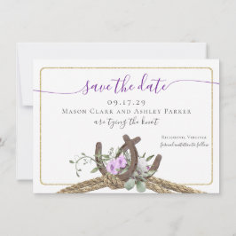 Blumenhufeisen wachsen Save the Date mit Foto Einladung